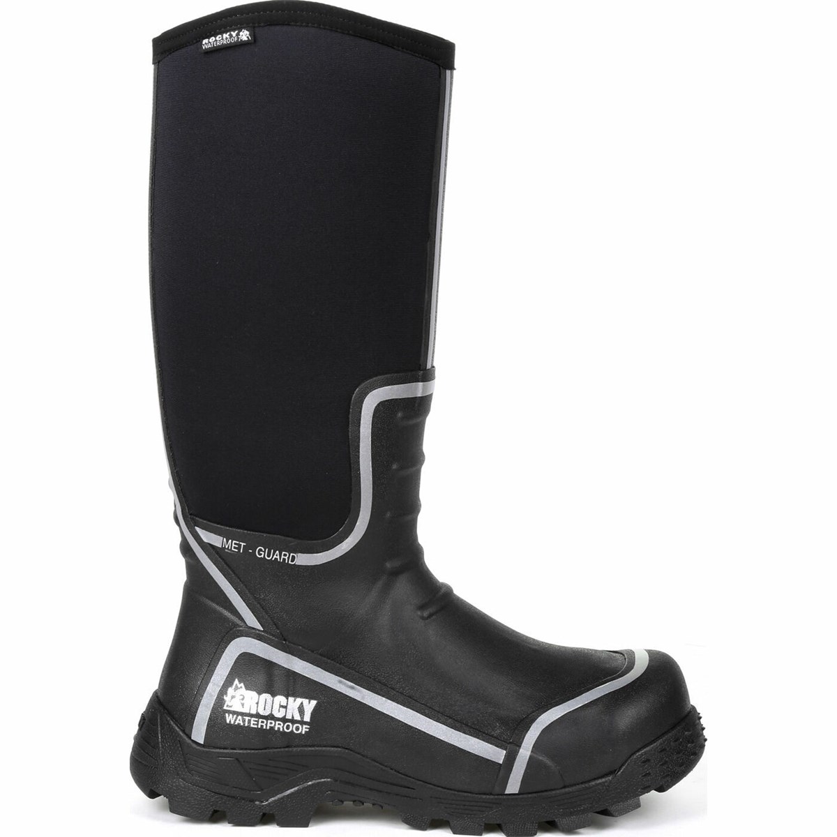 Rocky Rubber Boots Sale Online - Black Mens Sport Pro Steel Toe Met Guard